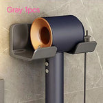 séchoir cheveux support mural moderne gris cuivre brosse rasoir crème