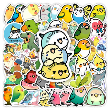 stickers dessins animés oiseaux chats multicolores étanches bricolage scrapbook téléphone portable adultes adolescents