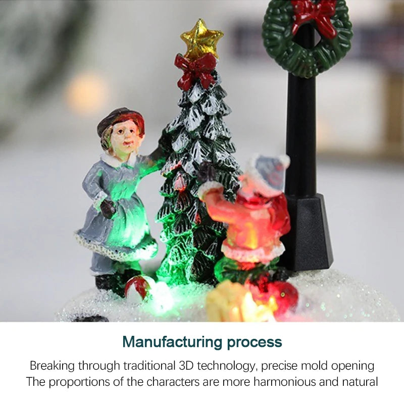 décoration noël figurine bonhomme neige enfants sapins guirlande lanterne blanc hiver traditionnelle chambre salon