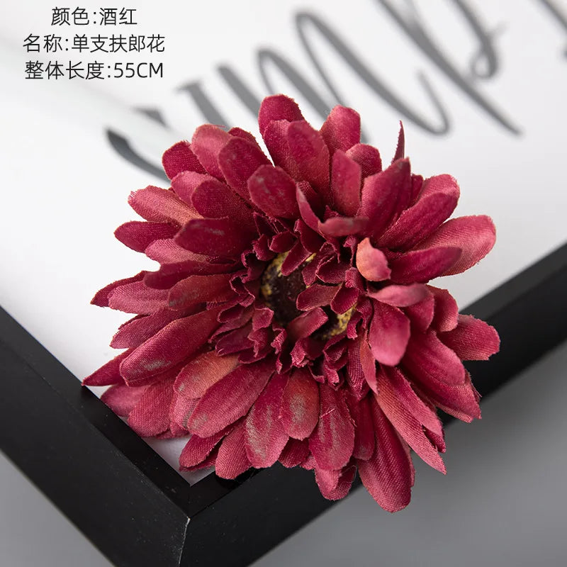 décoration intérieure branchettes gerbera soie rose blanche rouge modernes 55cm fête anniversaire maison