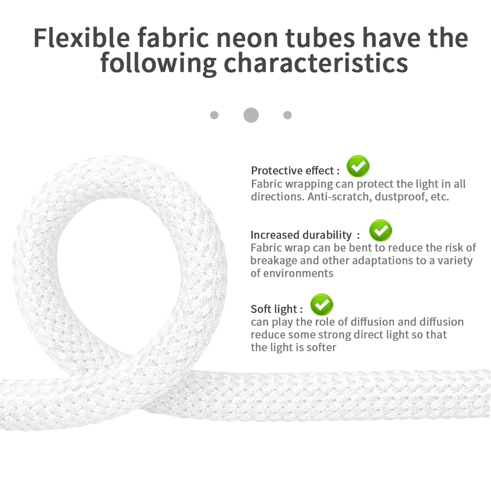 tube néon flexible maille fine vert rose bleu jaune moderne led rgbic ws2812b