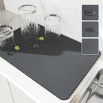 tapis cuisine moderne simili cuir noir absorbant rapide antidérapant 30x40cm vaisselle