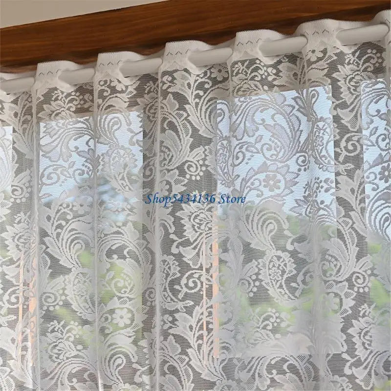 rideaux blancs motifs floraux transparents romantique vintage salon chambre