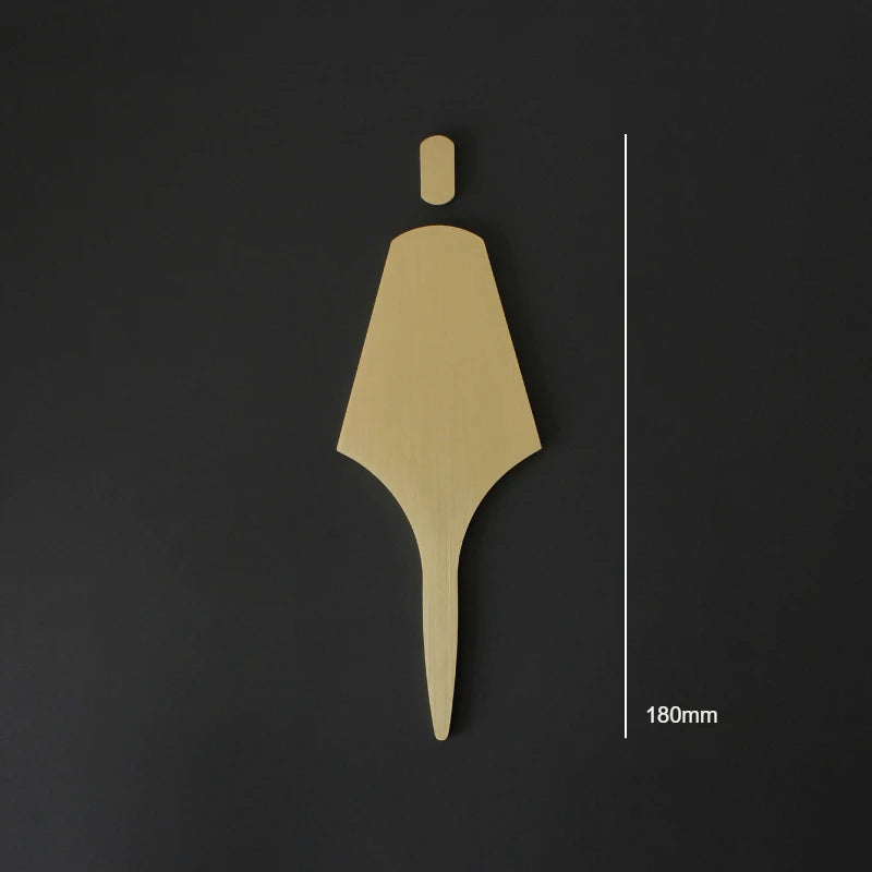 symboles toilettes or minimaliste maison decoration entrée wc handicapé decoration métal rond fixations invisible