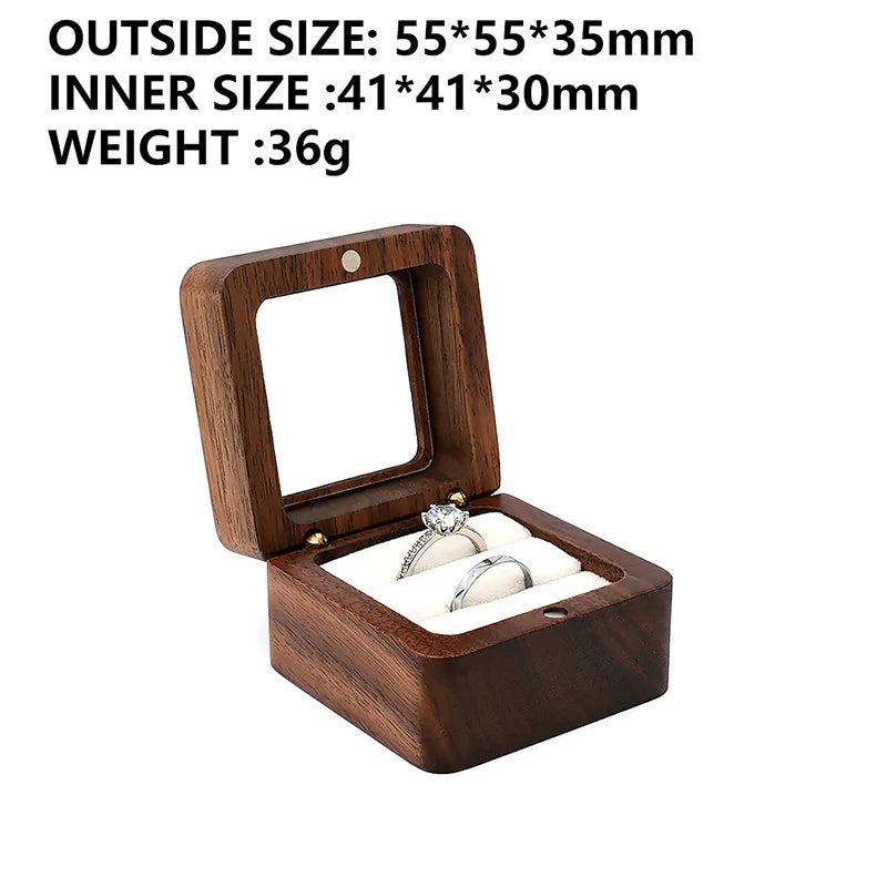boîtes bijoux bois foncé coffret rangement classique coussin intérieur vis anneaux emballage présentation mariage