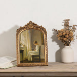cadre photo résine opaque baroque floral vintage or beige blanc