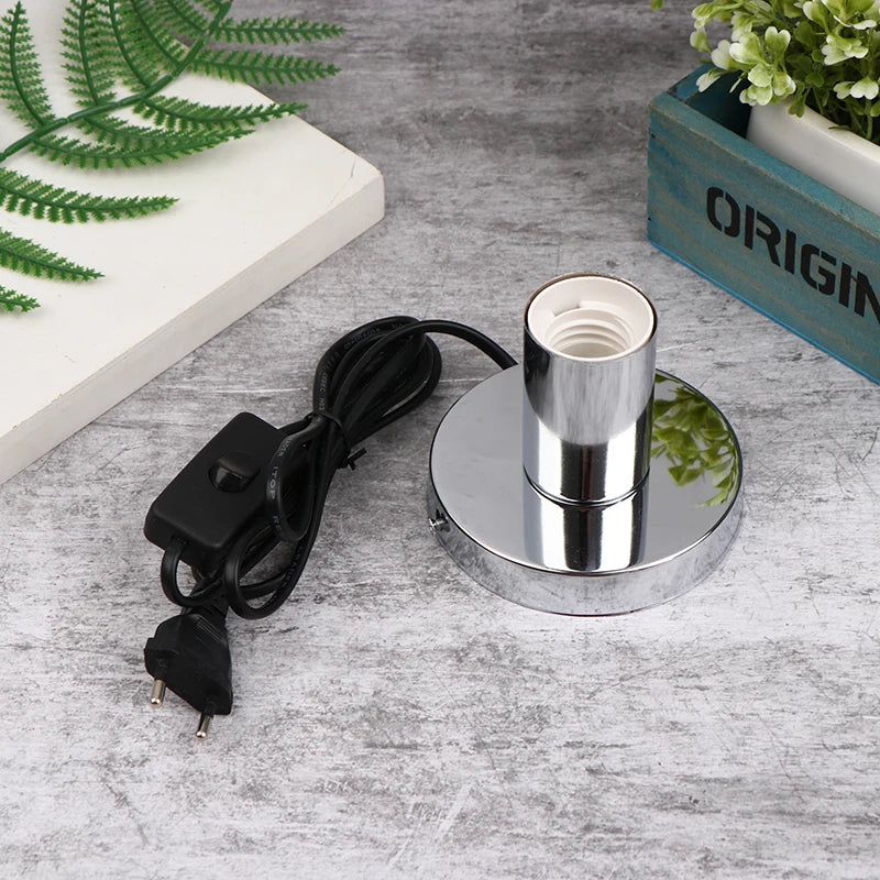 support ampoule moderne câble alimentation prise électrique noir doré blanc métallique