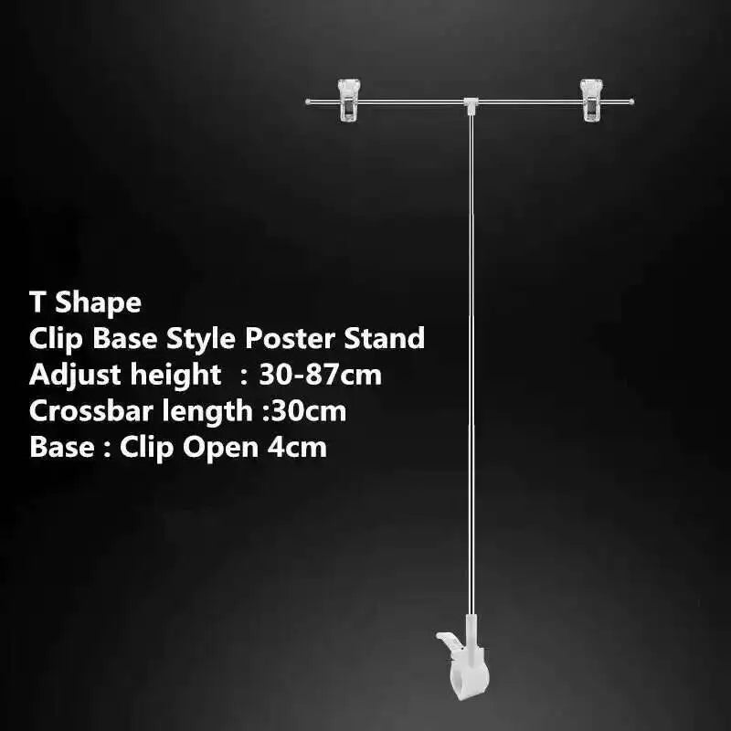 support d'affichage réglable acier inoxydable noir moderne clips ajustement hauteur affiche clip aluminium base