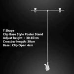 support d'affichage réglable acier inoxydable noir moderne clips ajustement hauteur affiche clip aluminium base