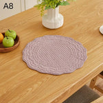tapis table blanc rose clair gris vert bleu clair moderne texturé géométrique réutilisable lavable