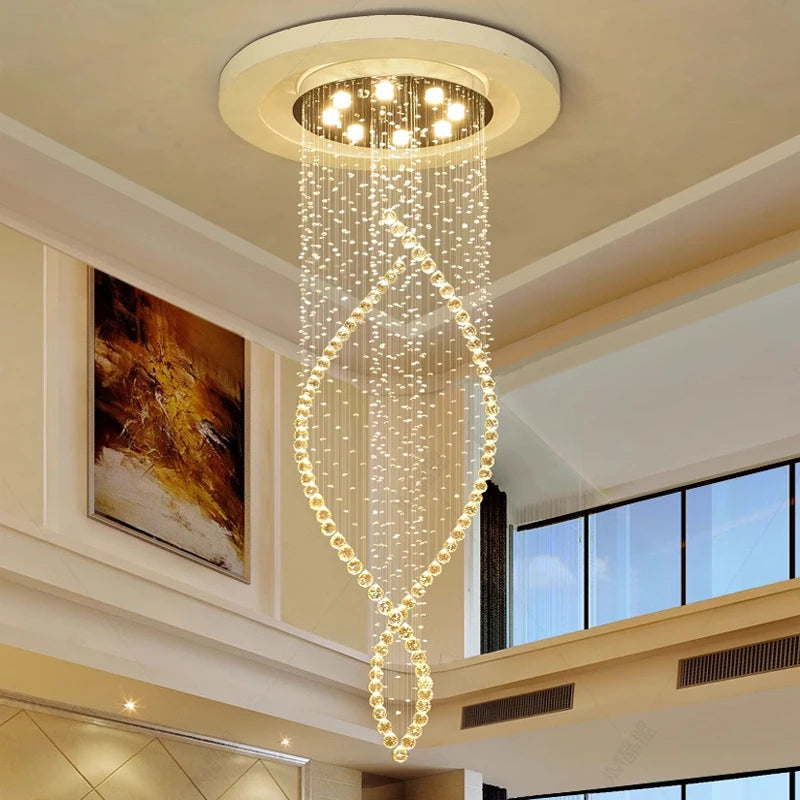 suspension lumineuse moderne cristal transparente 110V 240V cold warm white