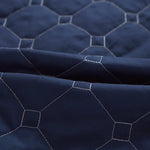 coussin massage bleu marine hexagones brodés moderne trou antidérapant polyester coton adultes