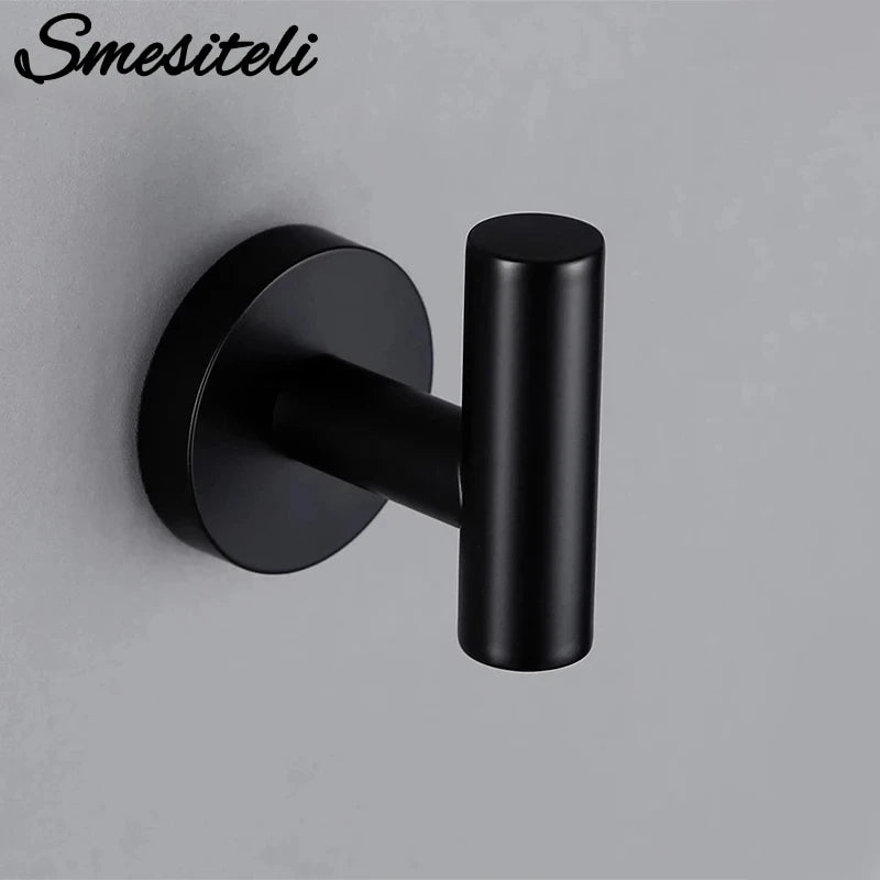 porte serviettes mural noir mat moderne acier inoxydable salle bain cuisine
