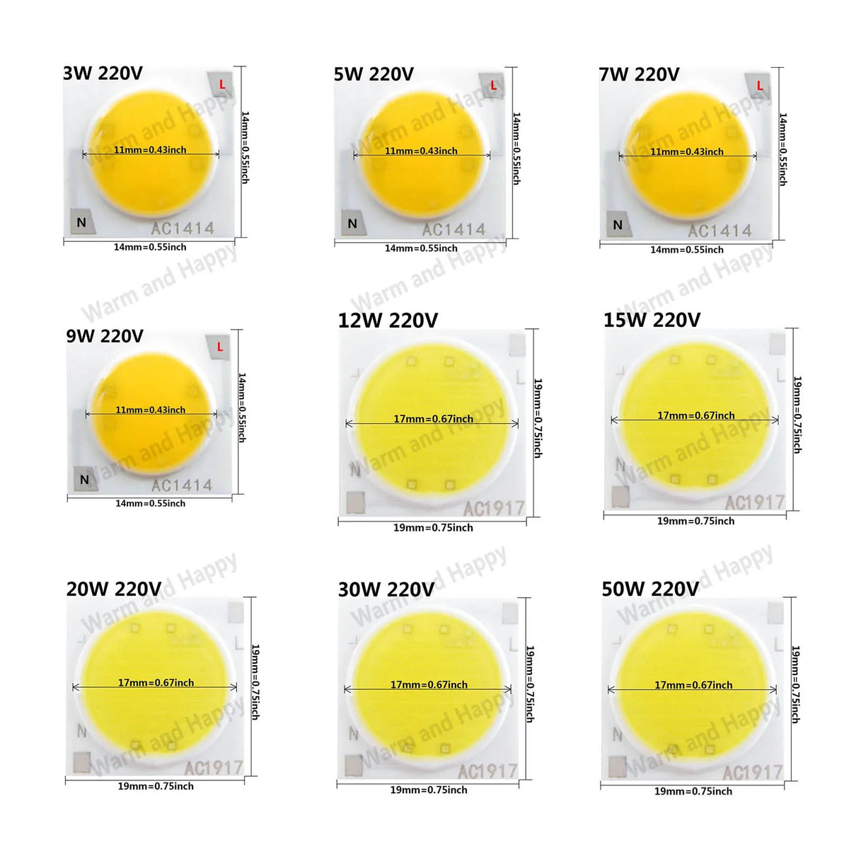 source lumineuse led ceramique puce cob projecteur downlight intérieur blanc chaud moderne haute puissance
