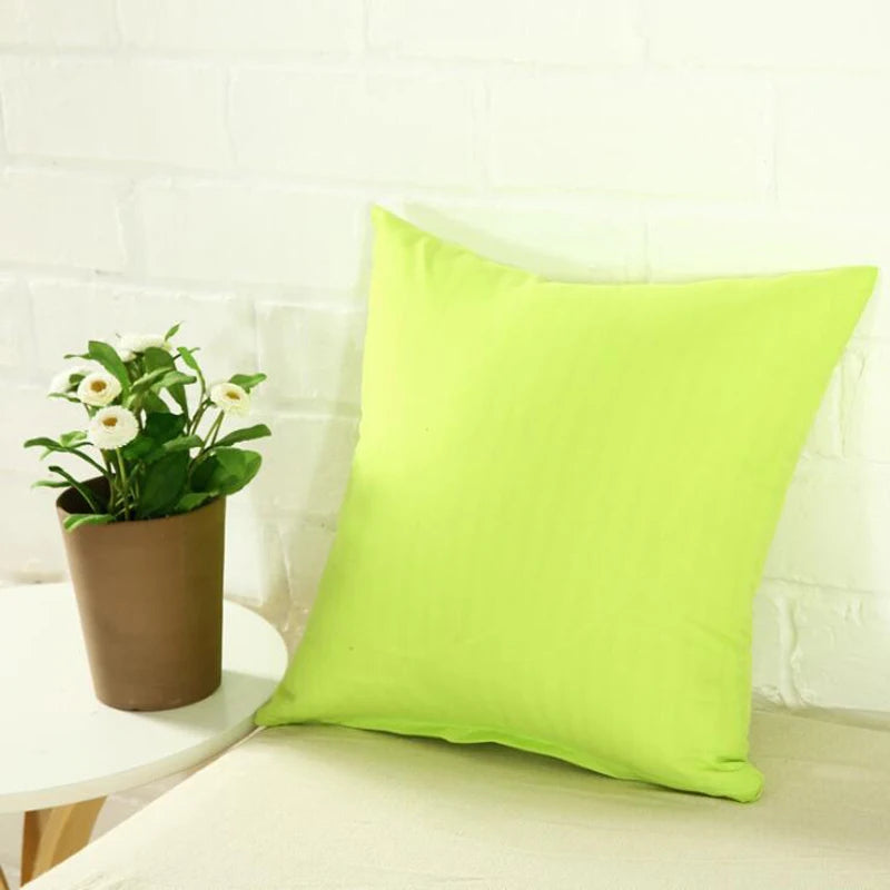 taies d'oreiller 40x40cm polyester couleur unie moderne maison salon chambre famille