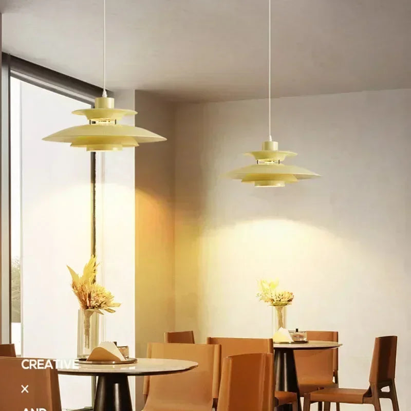 lampe suspendue moderne scandinave blanc vert noir jaune concentrique câble plat pendentifintérieur