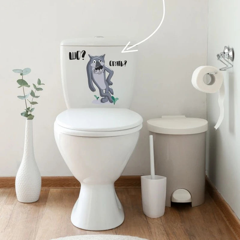 sticker autocollant cartoon gothique chat texte gris noir vert rouge beige decoration maison salon