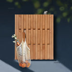 panneau mural bois naturel moderne ligne verticale simple deco murale porte manteau rangement