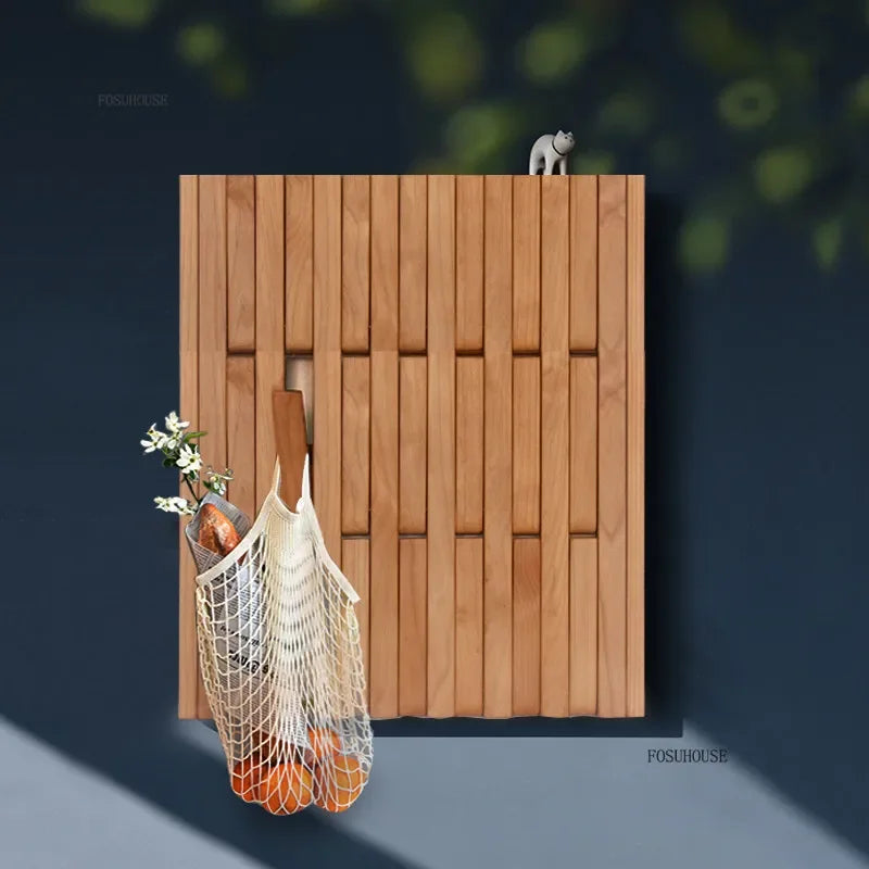panneau mural bois naturel moderne ligne verticale simple deco murale porte manteau rangement