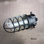 lampe murale industrielle vintage bronze noir gris ampoule e27 verre translucide grille métallique fixée