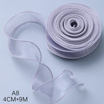 rubans organza transparents classiques adhésifs décoration mariage emballage cadeau noir rouge bleu vert