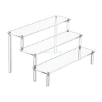 présentation transparente moderne support bijoux transparent sans motif grille tailles