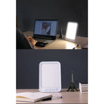 lampe led lumière jour 20000 lux veilleuse rectangulaire blanc moderne minuterie mémoire couleurs niveaux
