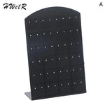 porte boucles d'oreilles moderne velours noir blanc grille perforations pieds boucles d'oreilles.storage organizer