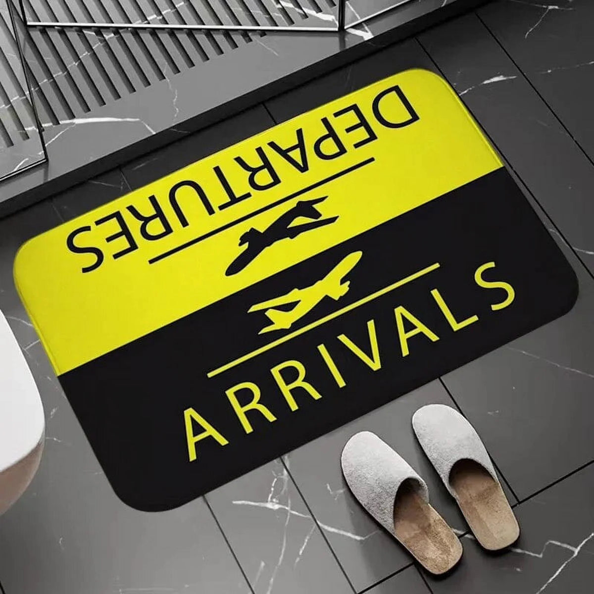tapis moderne avions lettres bienvenue départures antidérapant résistant extérieur salon
