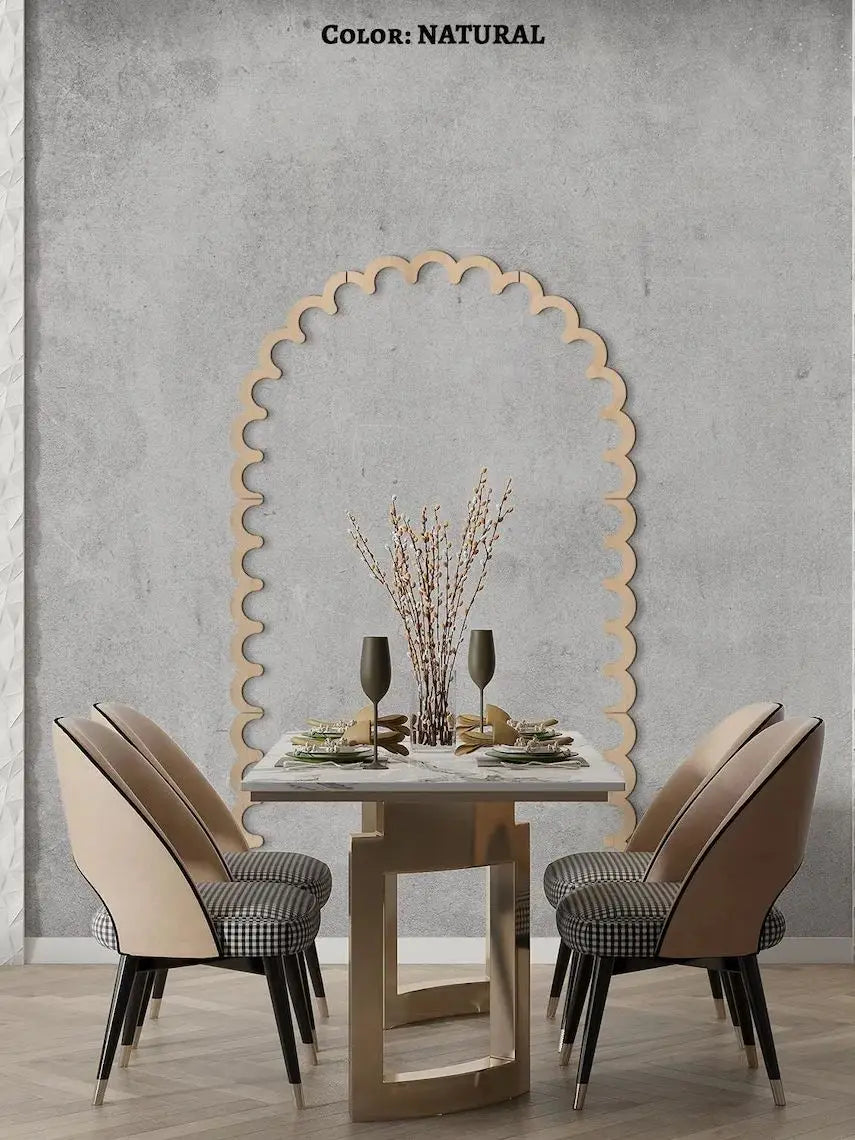 décoration murale bois arche bordure dentelée minimaliste bohème naturel festive accent