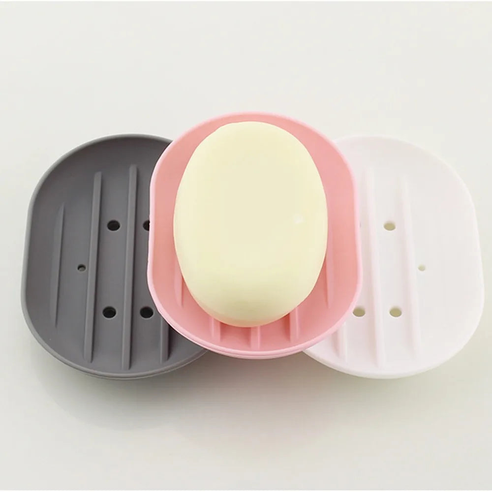 support savon moderne adhésif gris rose blanc bleu jaune rouge vert plat ovale rainuré