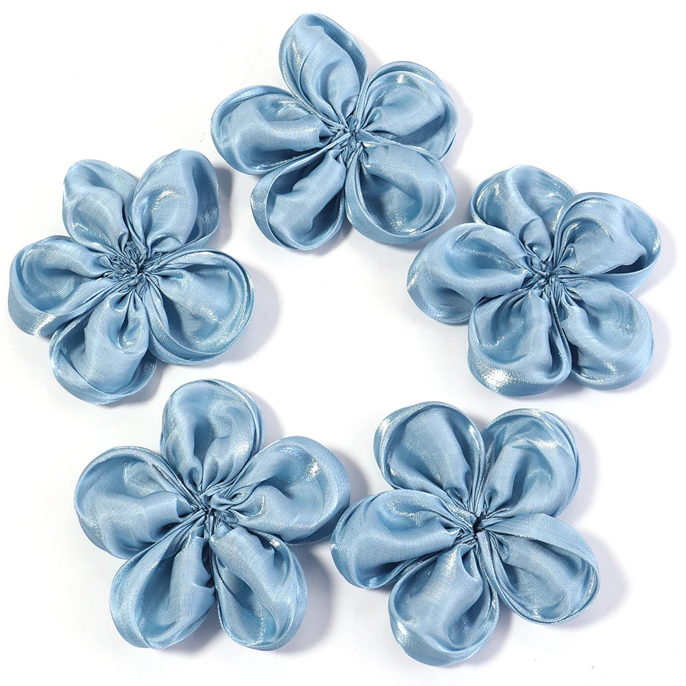 fleurs artificielles tissu satinées rose beige gris orange bleu jaune clips cheveux décoration bricolage