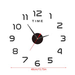 horloge murale stickers chiffres relief effet miroir moderne couleur vert doré rouge argenté noir
