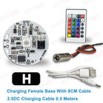 lampe table rechargeable led rgb blanc circulaire composants électroniques interrupteur tactile câbles charge dc5v