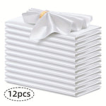 serviettes satin élégantes 30x30cm 12pièces bleumarine vertfoncé roseblanc modernes clipsdorés