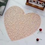 tapis table moderne élégants feuilles stylisées blanc doré respectueux environnement 4pcs