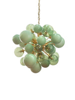 Suspension lumineuse moderne verre boules sphériques translucides vert roseclair unique chambre salon