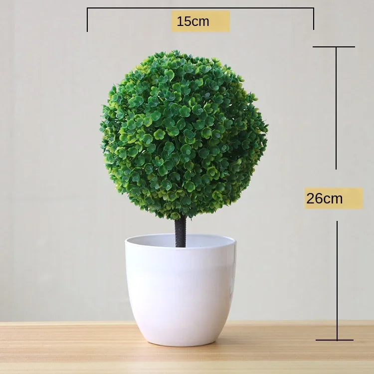 plante artificielle bonsaï miniature pot blanc décoration intérieur jardin maison vert