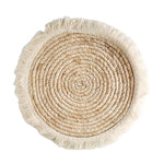 Set de table osier naturel rond lot de 4 beige