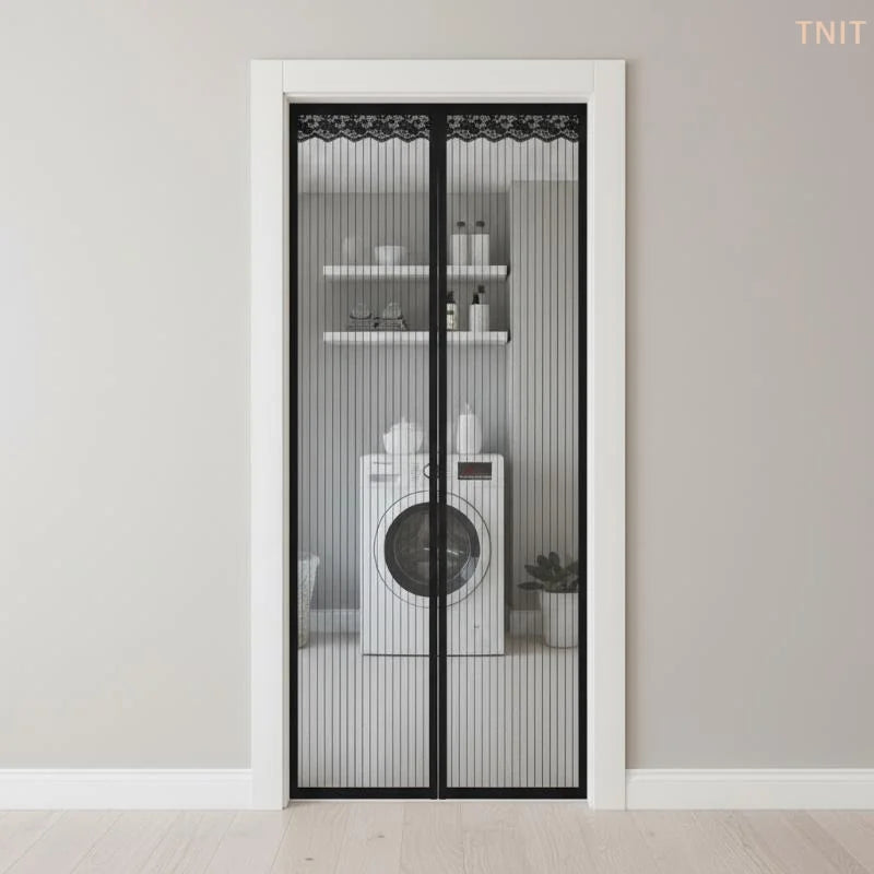 rideau moustiquaire magique noir beige maille fine moderne auto agrippant fenetre porte cuisine