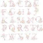 ensemble literie bébé floral personnalisable rose alphabet fleuri couette drap housse coussin decoration nom