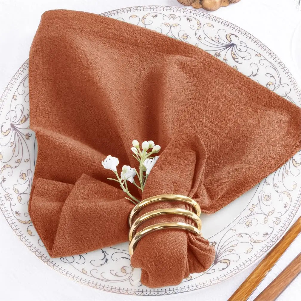 lot 50 serviettes cuisine coton bleu clair clips dorés table