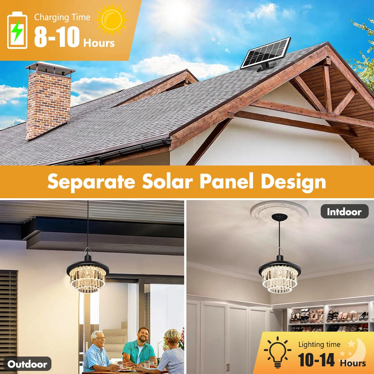 Lampe solaire LED étanche extérieure IP65 ABS Art Déco Changement Couleur Autonome Urgence