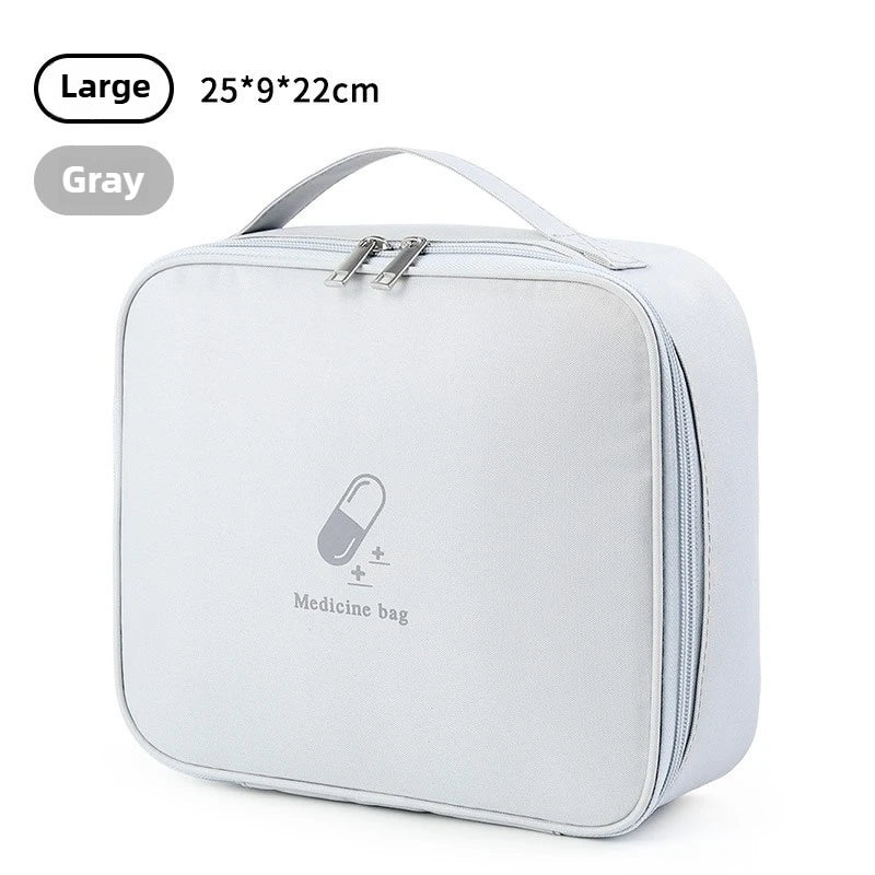 sac médicaments portable bleu clair rose gris réutilisable moderne pratique