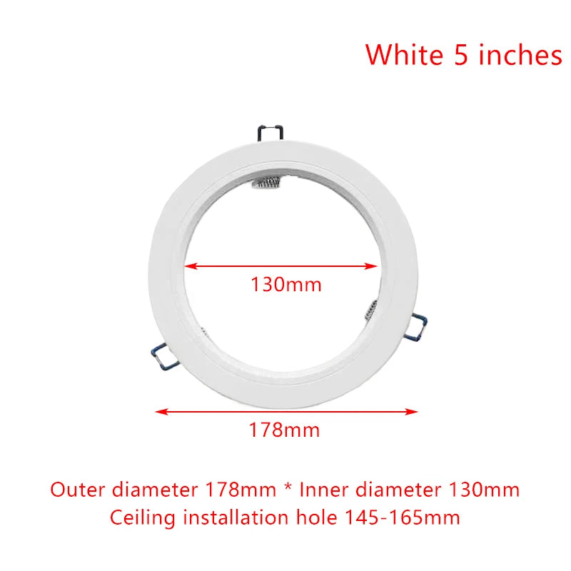 anneaux fixation luminaire blancs modernes downlight led opaques rond lisses variante adaptable