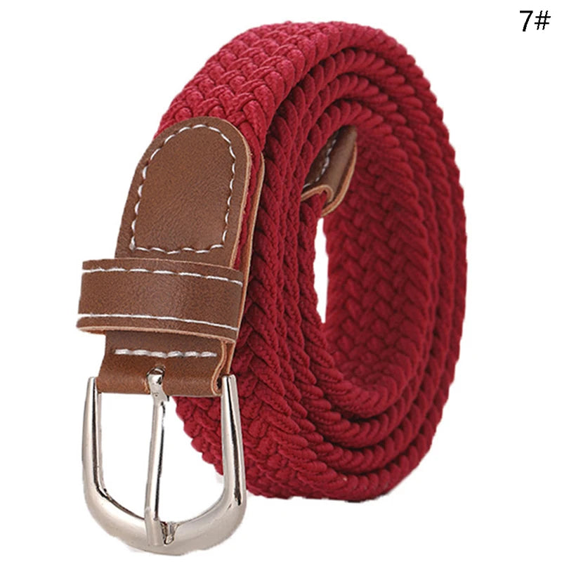 ceinture tissée élastique unisexe moderne beige noir rouge gris bleu olive