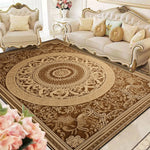 Le tapis persan finement ouvragé apporte une touche d'élégance et de raffinement à ce salon exquis aux meubles de style victorien.