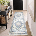 tapis bohème fleuri rectangle salon chambre doux antidérapant lavable polyester classique vintage