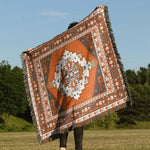 tapis boho chic couverture plaid portable géométrique floral aztèque printemps automne jaune marron bleuclair