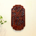 décoration murale traditionnelle gravure florale panneau bois ornements végétaux chinois classique intérieur